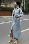 Veronika Yırtmaçlı Denim Takım 9913 resmi